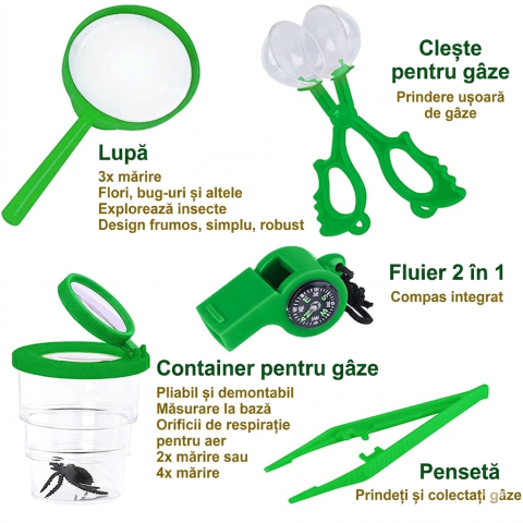 Kit de explorare si aventura pentru copii cu vesta si palarie [5]