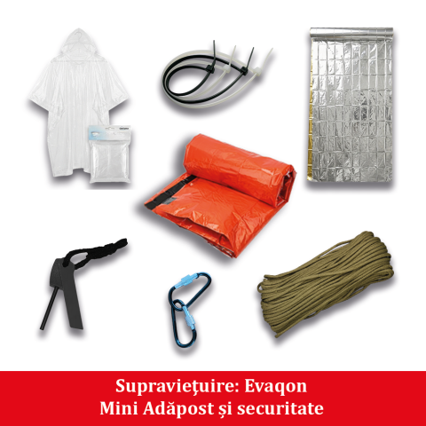 Kit de supravietuire Evaqon minipentru cutremure, incendii, inundatii, dezastre [4]