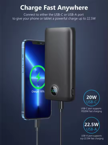 Power bank - Baterie externa - Acumulator Portabil Profesional 20.000 mAh cu Proiector 360 Lumeni [4]