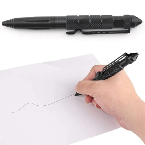 Stilou din metal tactic 2in1, spargator de geam [1]