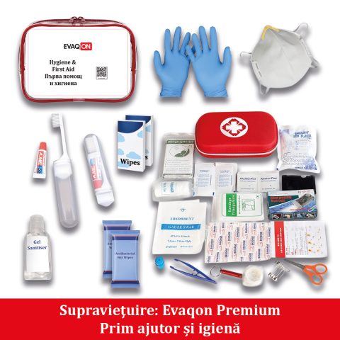 Trusa personala de supravietuire Evaqon Premium pentru cutremure, incendii, inundatii, dezastre [1]