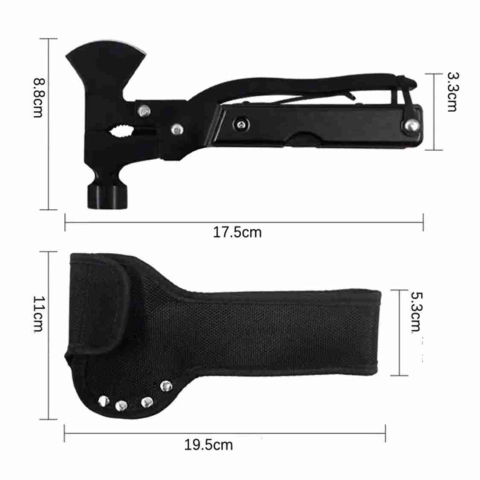 Unealta multifunctionala - topor, ciocan, cleste - maner negru [4]