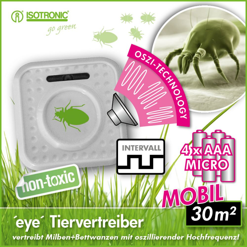 Aparat Anti Ploșnițe, Acarieni, Păianjeni – Isotronic Portabil – 30 m², cu Baterii [3]