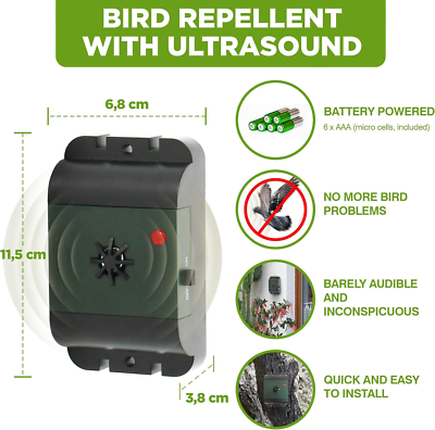 Aparat cu Ultrasunete Anti Păsări Portabil – Isotronic Birds Repeller, 40mp, Baterii [3]