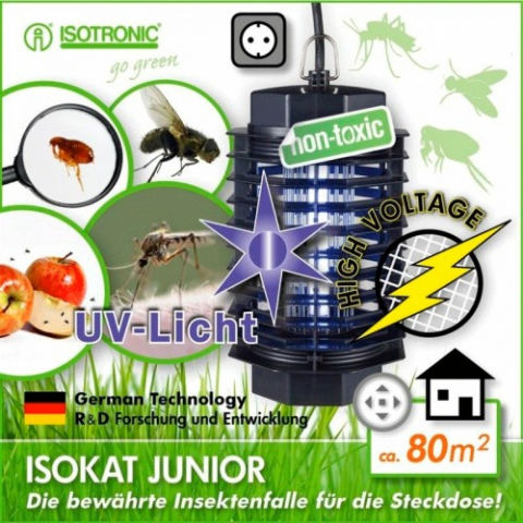 Aparat Anti Muște și Țânțari cu Lampă UV – Isokat Junior – 80 m² [1]