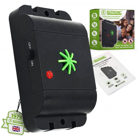 Câini și Pisici - Aparat Portabil Anti Câini și Pisici – Free Mobile – Ultrasunete 18-32 kHz, 40 m², Negru