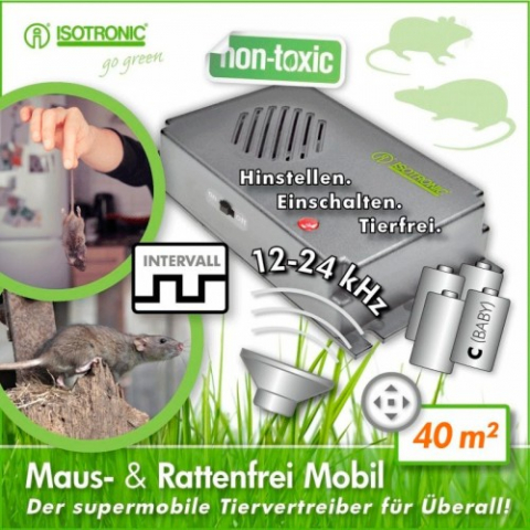 Aparat Ultrasunete Anti Jder, Dihor – Isotronic Marderfrei Mobil, Acoperire 40mp, Baterii [2]