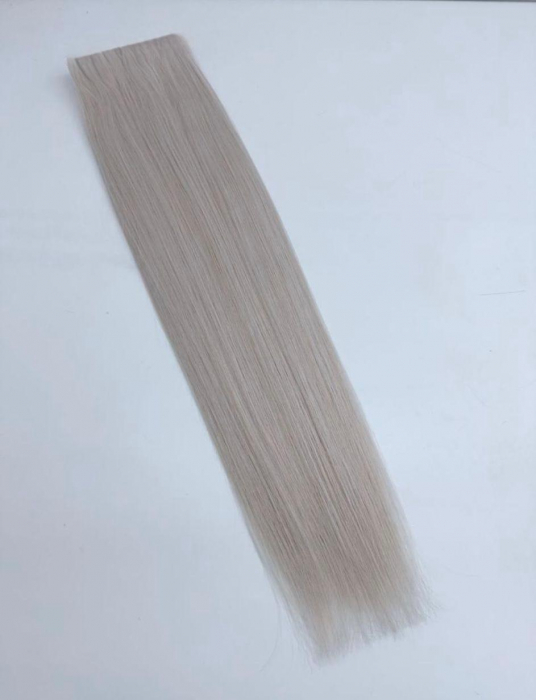 Extensii Cu Keratina Par Natural Remy 60 Cm Alb Deschis Gri [2]