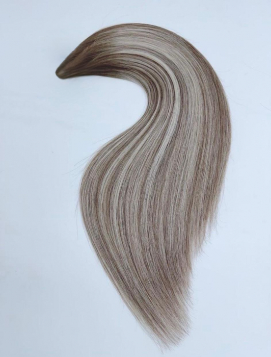 Extensii Cu Nanoring Par Natural Remy 60 Cm Ballayage Saten/Blond Gri [2]