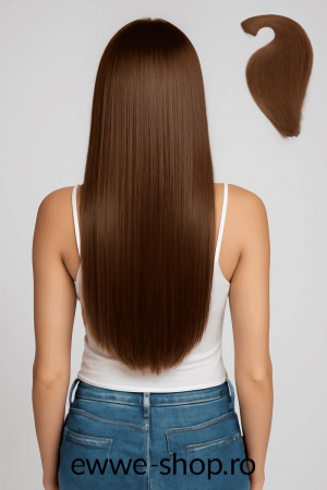 Extensii Keratina - Extensii Cu Keratina Par Natural Remy 60 Cm Ciocolatiu Deschis