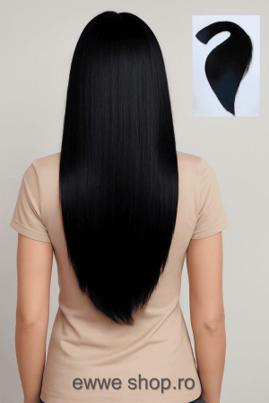 Extensii Nanoring - Extensii Cu Nanoring Par Natural Remy 60 Cm Negru