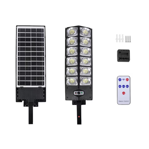 lampi solare - Lampă Solară Stradală W789A – 150W, 12 LED, IP65 | senzor mișcare, stradală