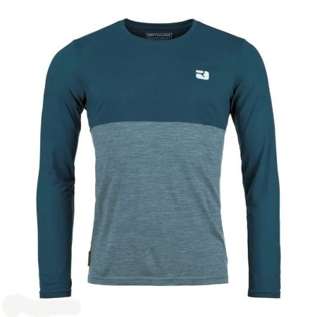 Bluze first layer - Ortovox 150 Cool Logo Petrol Blue Bluza Drumetie Barbati