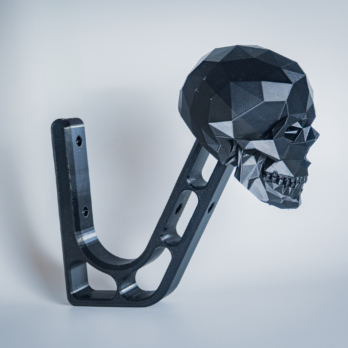 Suport pentru casca de motocicleta, model craniu, 30x10 cm, negru [3]