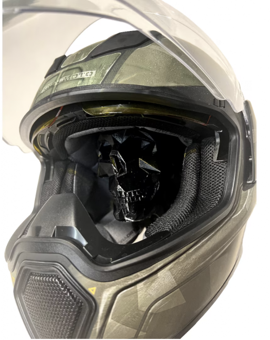 Suport pentru casca de motocicleta, model craniu, 30x10 cm, negru [4]