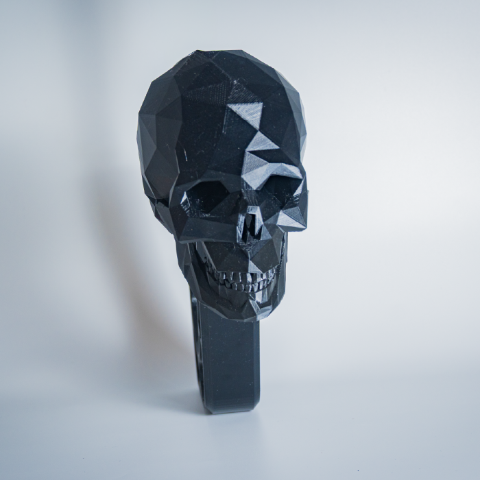 Suport pentru casca de motocicleta, model craniu, 30x10 cm, negru [2]