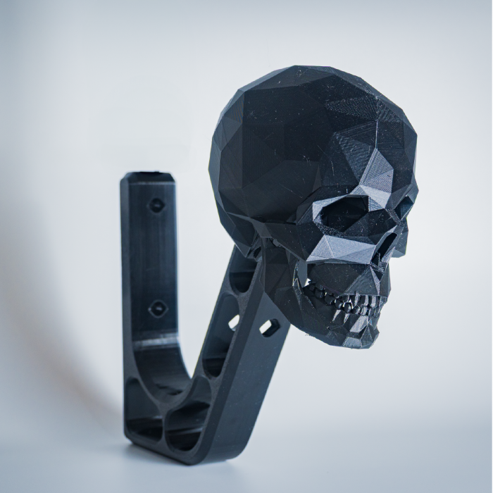 Suport pentru casca de motocicleta, model craniu, 30x10 cm, negru [1]