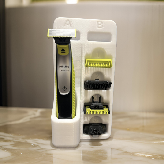 Suport perete, pentru aparate de ras One Blade, montare pe perete, Alb 90x180x20mm [2]