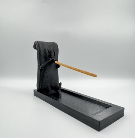 Suport betisoare parfumate - Suport bețişor parfumat în formǎ de pergament animat, 140x50x95 mm