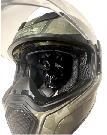 Suport pentru casca de motocicleta, model craniu, 30x10 cm, negru [3]