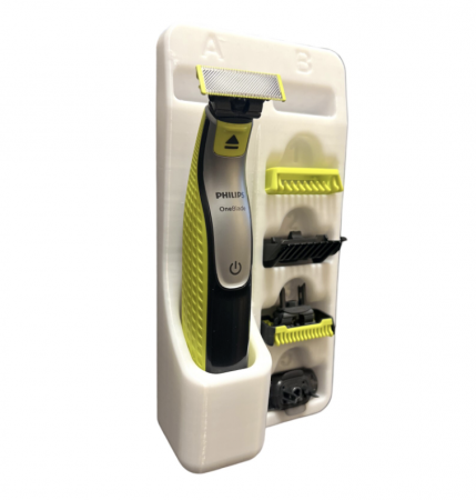 Suport perete - Suport perete, pentru aparate de ras One Blade, montare pe perete, Alb 90x180x20mm