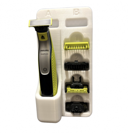 Suport perete, pentru aparate de ras One Blade, montare pe perete, Alb 90x180x20mm [2]