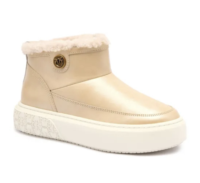 Ghete Pinko Yoko 22 Bej din Piele Laminată [2]