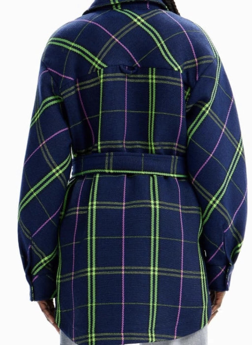 Jachetă Tip Cămașă Desigual Paris cu Imprimeu Carouri și Cordon [2]