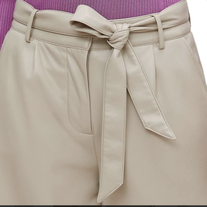 Pantaloni Comma Bej din Piele Ecologică [3]