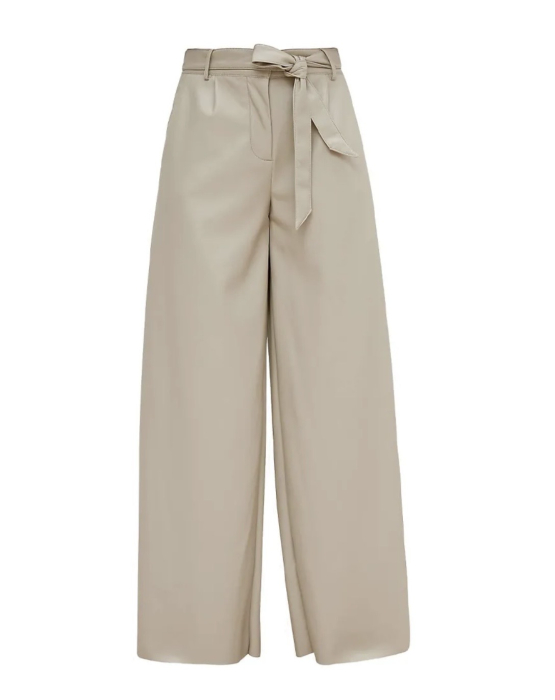 Pantaloni Comma Bej din Piele Ecologică [2]