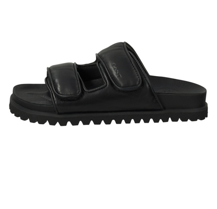 Papuci Premium din Piele Naturală GANT Mardale – Model Negru cu Barete Reglabile [2]