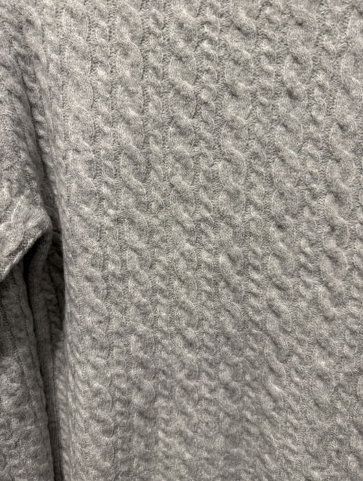 Pulover Damă VERO MODA: Gri Deschis, Croială Lungă și Textură Torsadată [3]