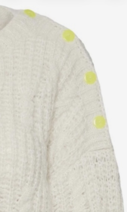 Pulover tricotat cu nasturi neon VERO MODA [2]