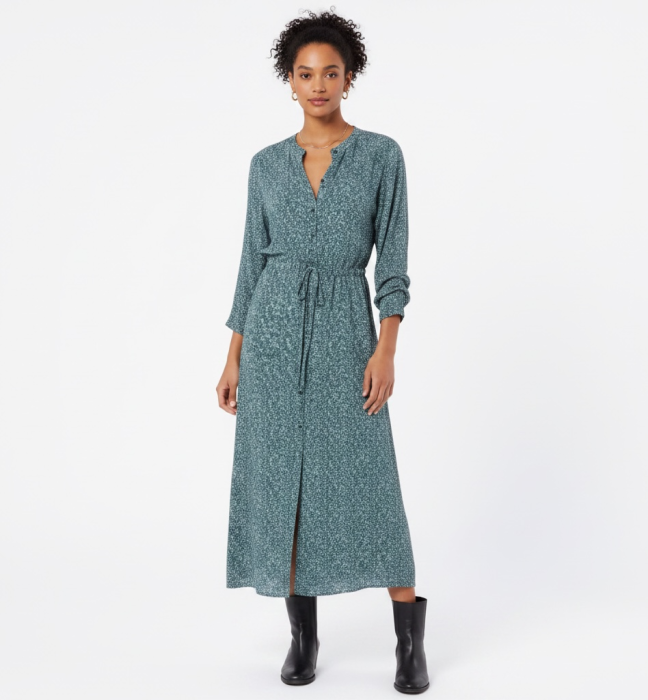 Rochie Tip Cămașă Midi Albastră Etam – Siluetă Fluidă și Stil Rafinat [2]