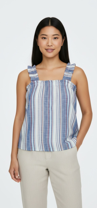 Top Dama ONLY Carmakoma Tulum Albastru/Alb [2]