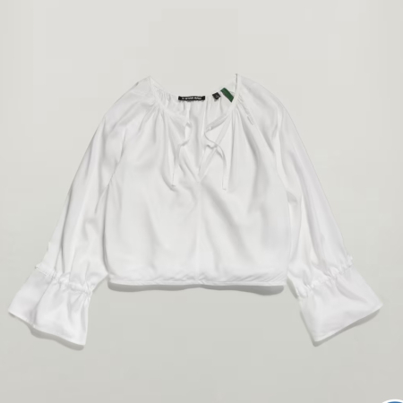 Bluze & Tricouri - Bluză G-Star Raw Sniper – Cropped & Fluidă, Albă