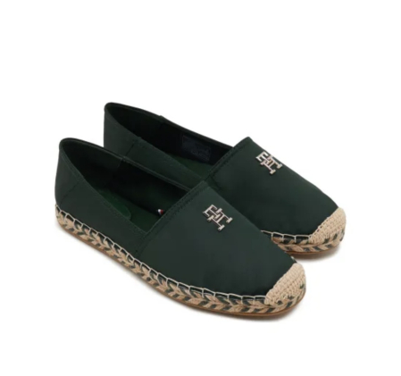 Incaltaminte - Espadrile Damă Tommy Hilfiger TH Satin Flat – Verde Hunter