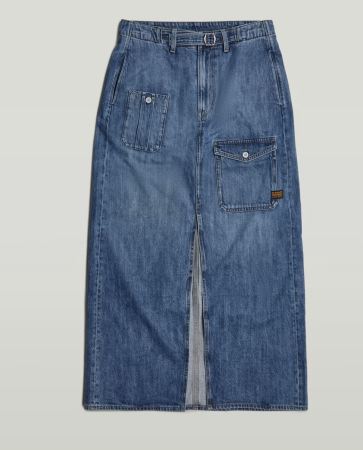 Fuste - Fustă Maxi Cargo Denim G-Star RAW cu Centură