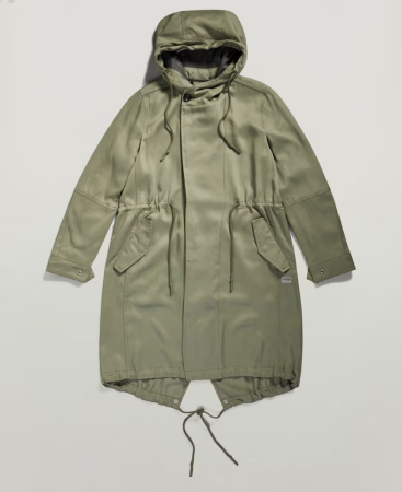 Geci primavara/toamna - Jachetă Parka Damă G-Star RAW Fluid Fishtail cu Glugă, Verde Kaki