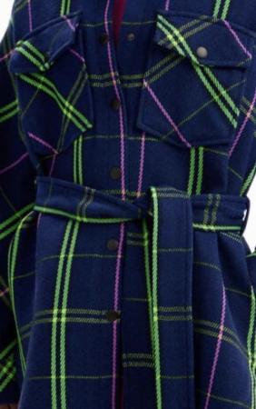 Jachetă Tip Cămașă Desigual Paris cu Imprimeu Carouri și Cordon [2]