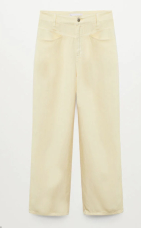 Pantaloni - Pantaloni Culottes Mango, Galben Pal