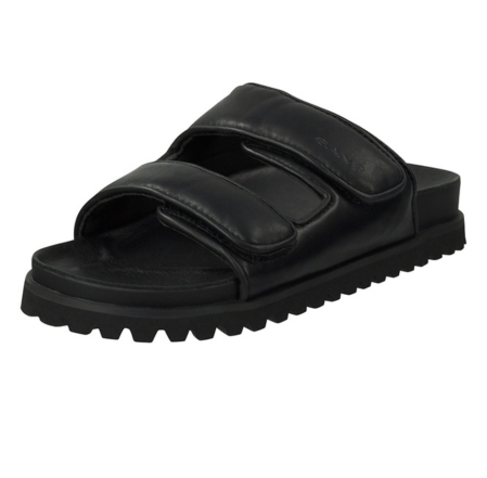 Papuci - Papuci Premium din Piele Naturală GANT Mardale – Model Negru cu Barete Reglabile