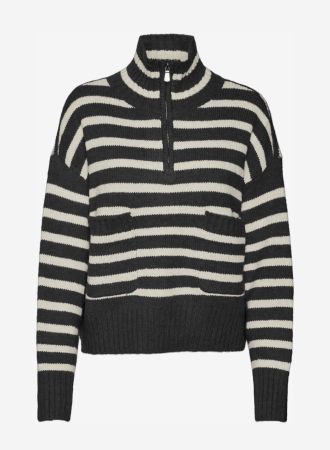 Pulovere & Cardigane - Pulover Damă VERO MODA: Stil Nautic Modern cu Fermoar