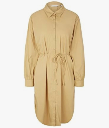 Rochii - Rochie Cămașă Midi Tom Tailor Denim din Bumbac Bej / Camel