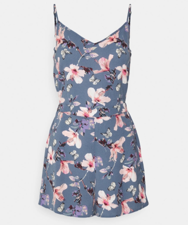 Salopetă Scurtă din Viscoză cu Imprimeu Floral și Fluturi ONLY [0]