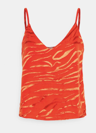 Top Damă ONLY Onlbella Slip – Roșu Aprins cu Imprimeu Animal Print [0]