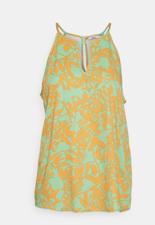 Top Damă Vaporos ONLY Alma – Verde Vibrant cu Imprimeu Floral Portocaliu [0]