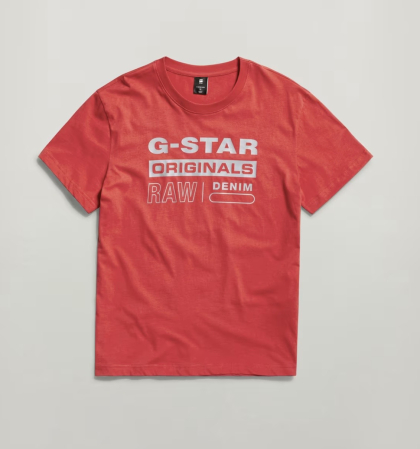 Tricouri - Tricou G-Star RAW Reflective Originals Graphic Roșu