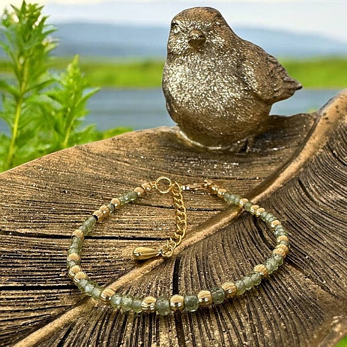 Bratara eleganta dama Selina din peridot si argint placat cu aur 925 [8]