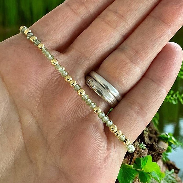 Bratara eleganta dama Selina din peridot si argint placat cu aur 925 [4]